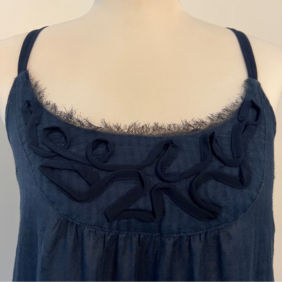 Abercrombie & Fitch Navy Blue Y2K Babydoll Tank Top Sz Small vintage - Picture 3 of 7